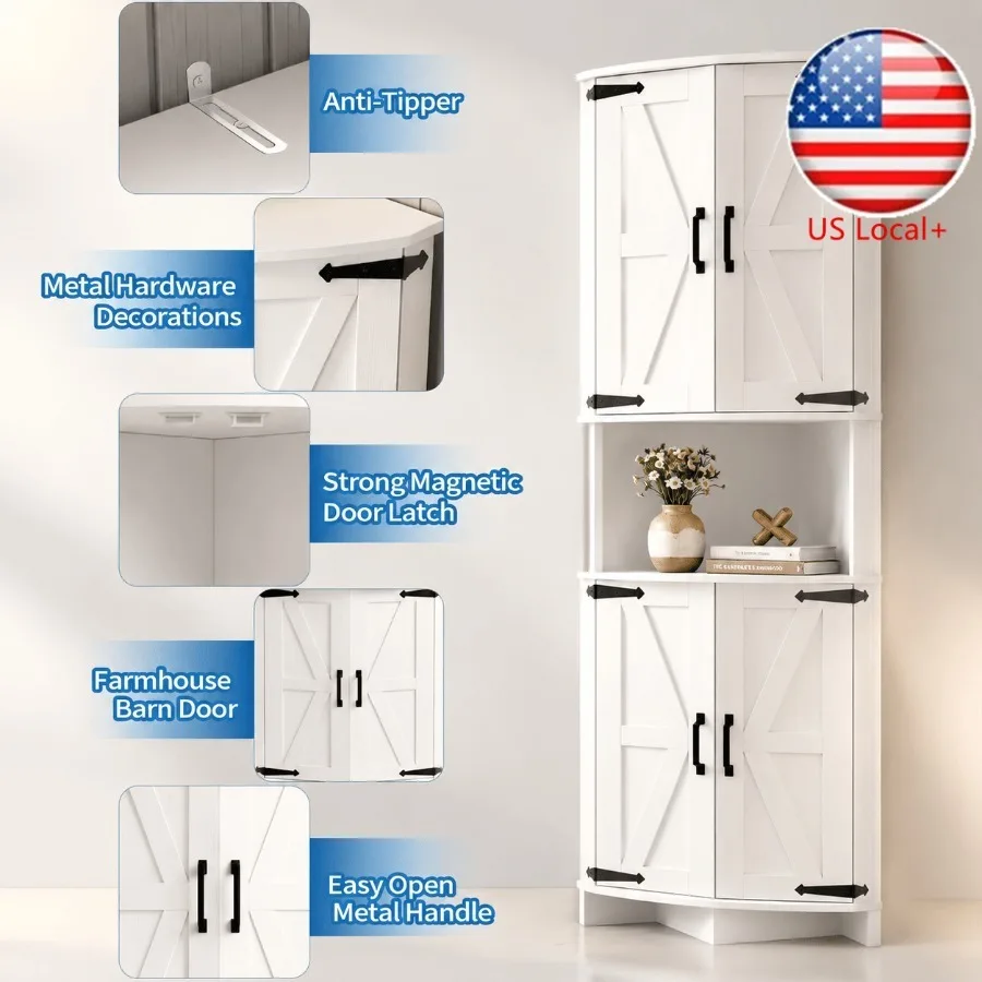 Kitchen - 64.8 Tall Corner Cabinet with Doors
