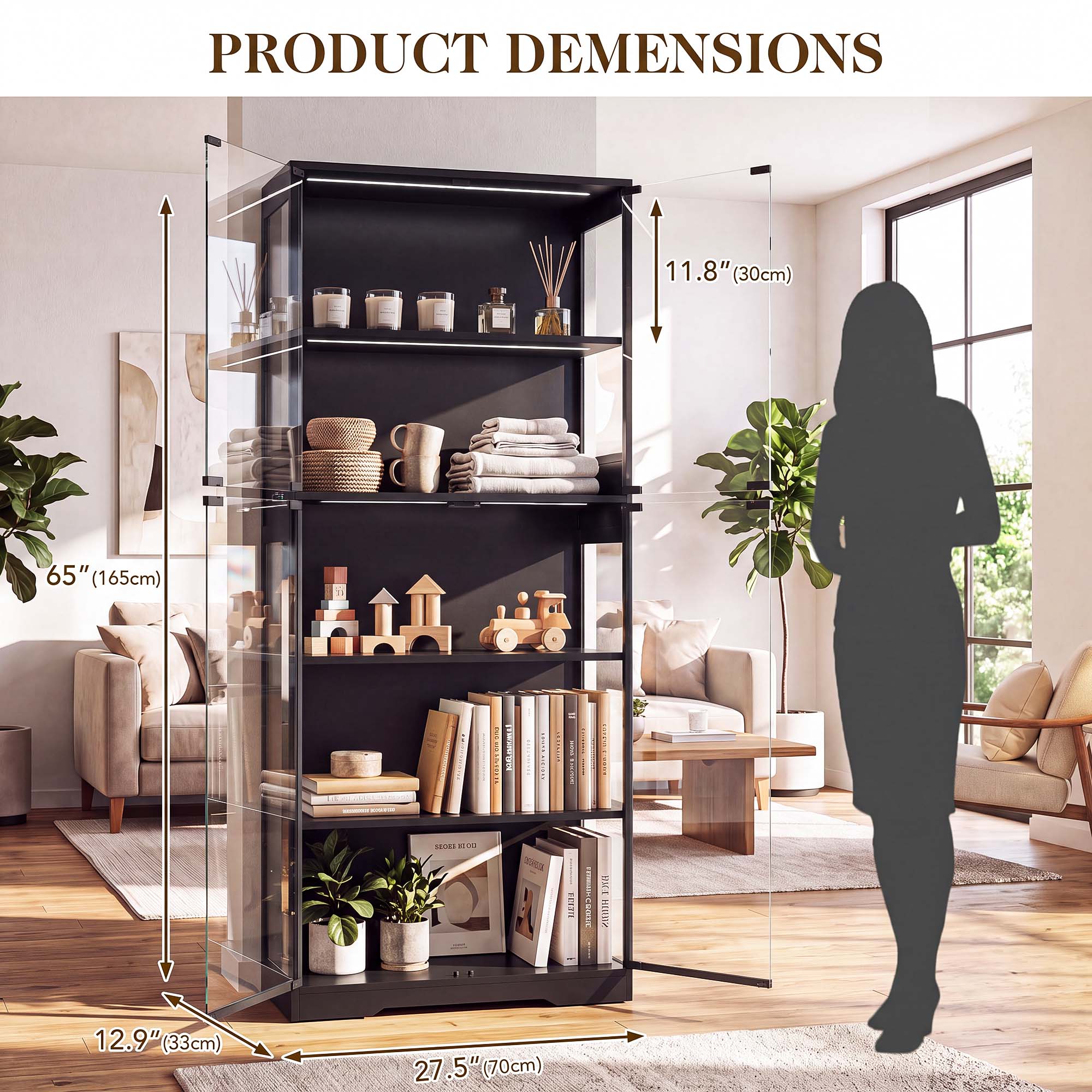 TCGBKAF 5‑Tier Display Cabinet - đánh giá và giá Storage & Organization