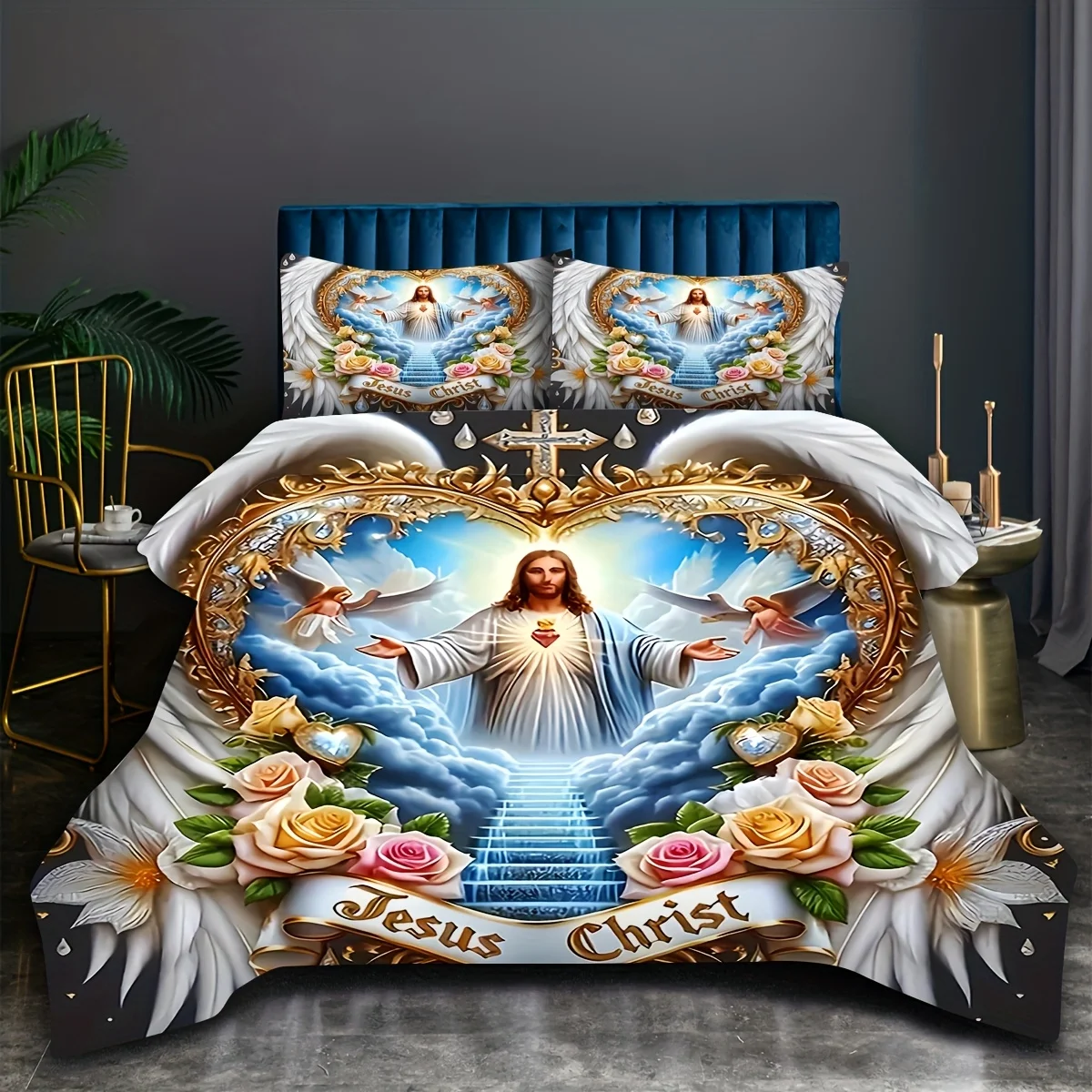 Sacred Devotion Wings Cross Fl - đánh giá và giá Duvet Cover Sets With Zipper