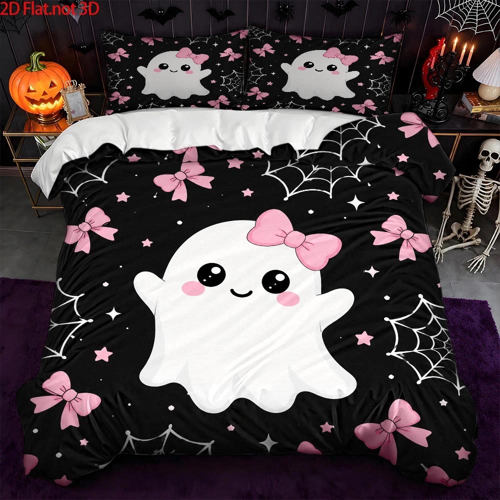 Cute Ghost-Themed Pink Bowknot - đánh giá và giá Duvet Cover Sets With Zipper