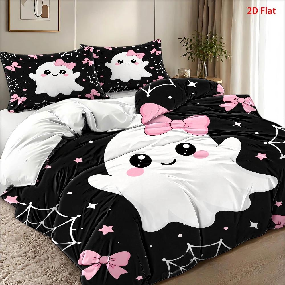 Cute Ghost-Themed Pink Bowknot - đánh giá và giá Duvet Cover Sets With Zipper