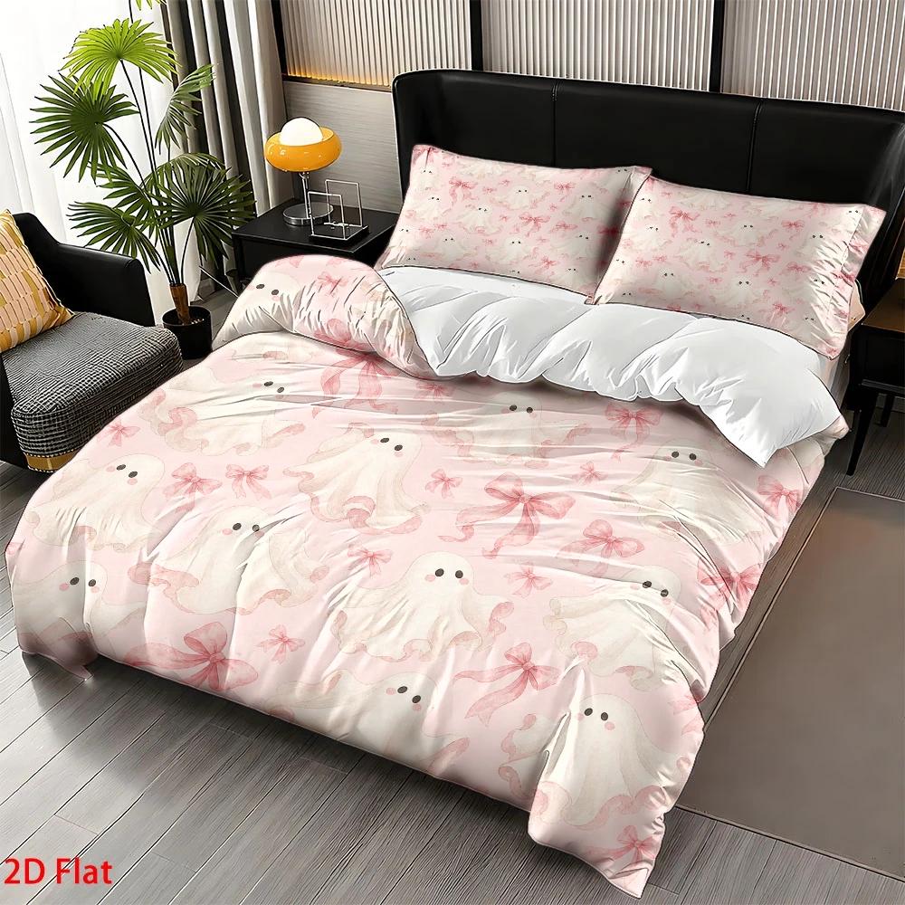 Cute Little Ghost Pink Bow, Th - đánh giá và giá Duvet Cover Sets With Zipper