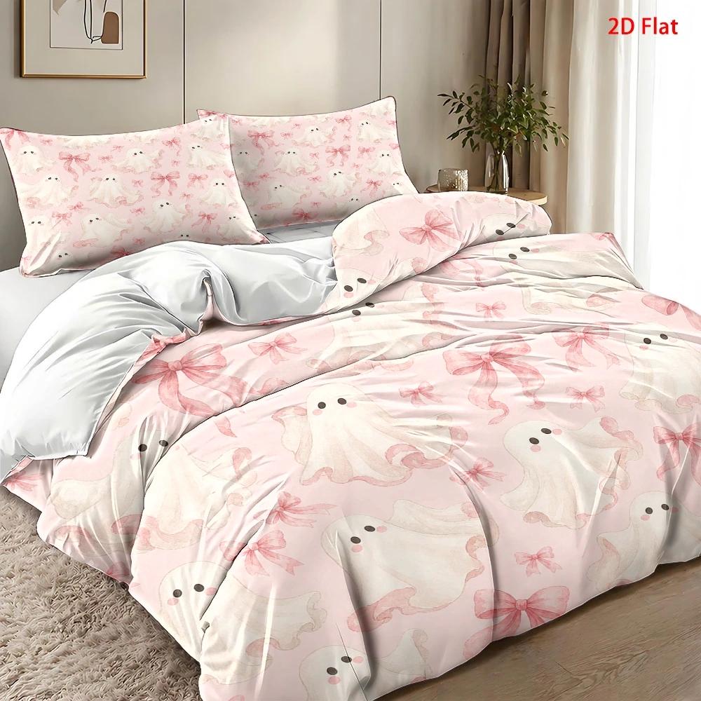 Cute Little Ghost Pink Bow, Th - đánh giá và giá Duvet Cover Sets With Zipper
