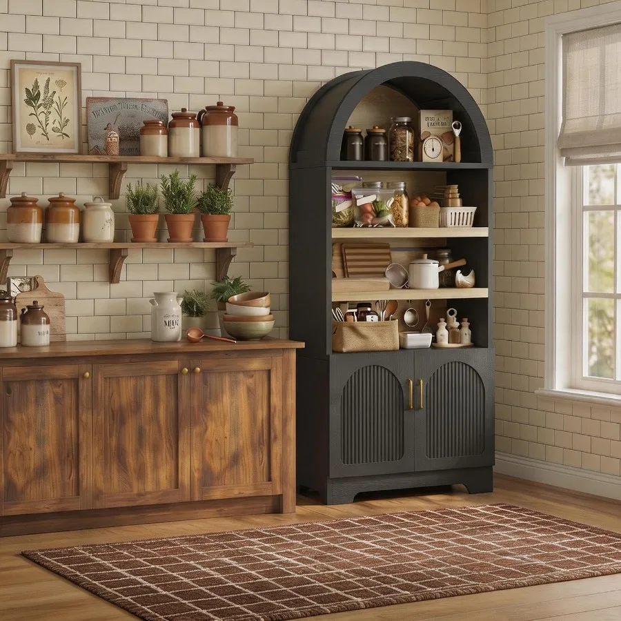 71 Tall Arched Kitchen Pantry  - đánh giá và giá Kitchen