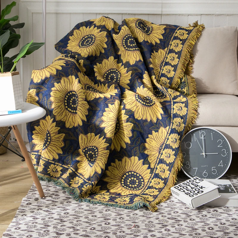 Textile City Vintage Sunflower - đánh giá và giá Boho Throw Blanket Fringe
