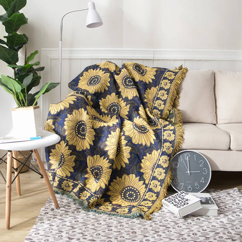Textile City Vintage Sunflower - đánh giá và giá Boho Throw Blanket Fringe