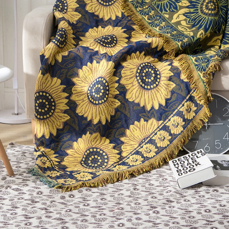 Textile City Vintage Sunflower - đánh giá và giá Boho Throw Blanket Fringe