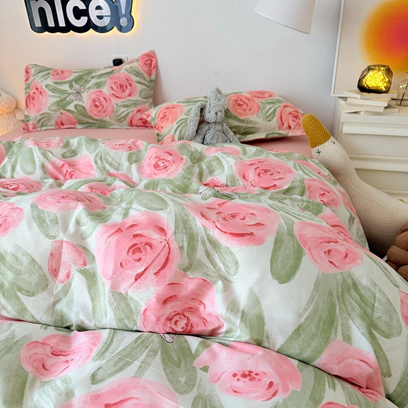 Pink Rose Duvet Cover Set with - đánh giá và giá Duvet Cover Sets With Zipper