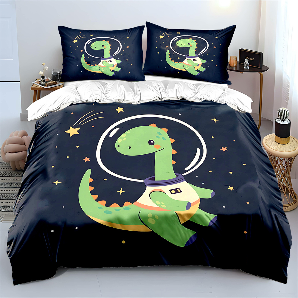 Space dinosaur with starry bac - đánh giá và giá Duvet Cover Sets With Zipper